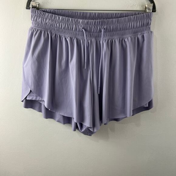 Gilly Hicks Purple Flowy Short Go Energize High-Rise Drawstring Athletic L Large - Picture 2 of 5